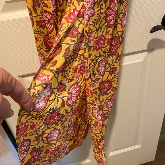 dRA Anthropologie Women’s Maxi Floral Button Belt Pockets Cotton size medium - Picture 12 of 16